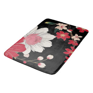 Modern Colourful Sakura Flower Japan Birthday part Bath Mat