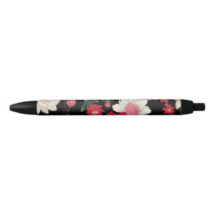 Modern Colourful Sakura Flower Japan Birthday part Black Ink Pen