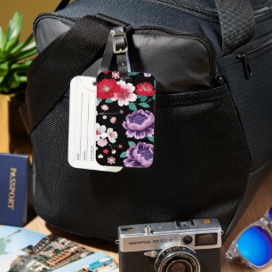 Modern Colourful Sakura Flower Japan Birthday part Luggage Tag