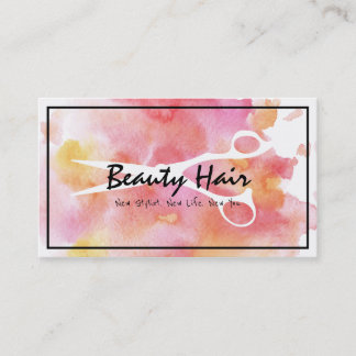 Modern Colourful Scissors Hair Beauty Salon Business Card