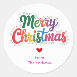 Modern Colourful simple christmas Sticker
