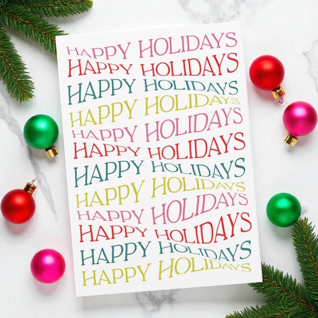 Modern Colourful Simple Text Festive Happy Holiday Card (Modern Colorful Simple Text Festive Happy Holidays Holiday Card)