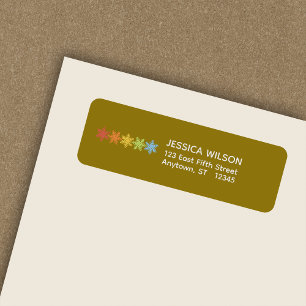 Modern Colourful Snowflake Christmas Return Addres