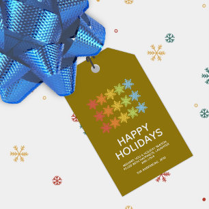 Modern Colourful Snowflakes Christmas Gift Tags