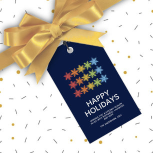 Modern Colourful Snowflakes Christmas Gift Tags