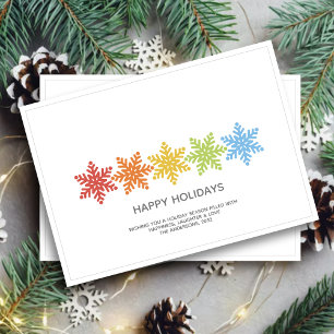 Modern Colourful Snowflakes Christmas Holiday Card