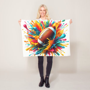 Modern Colourful Splash Game Ball Sports Fleece Blanket