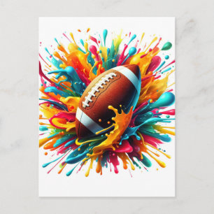 Modern Colourful Splash Game Ball Sports Holiday Postcard