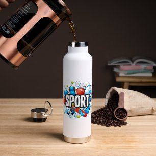 Modern Colourful SPORT Typography Insulated Water  Bottle