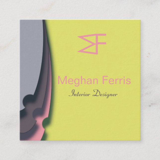 Modern Colourful Square Business Card (Front)