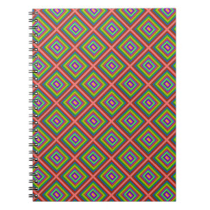 Modern colourful square geometric pattern graphic notebook