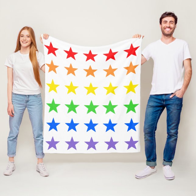 Modern Colourful Starry Pattern Fleece Blanket (In Situ)