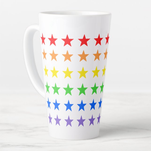 Modern Colourful Starry Pattern Latte Mug (Left Angle)