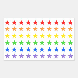Modern Colourful Starry Pattern Rectangular Sticker