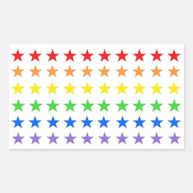 Modern Colourful Starry Pattern Rectangular Sticker (Front)