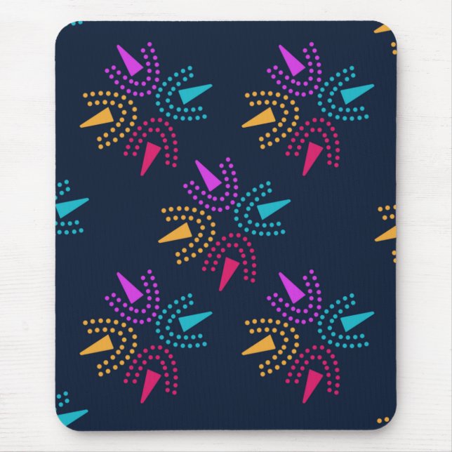 modern colourful stars - navy blue  mouse pad (Front)