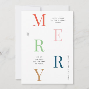 Modern Colourful Stripe Merry Chistmas Holiday Card