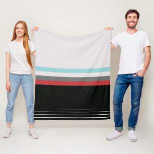 Modern Colourful Striped Pattern Fleece Blanket
