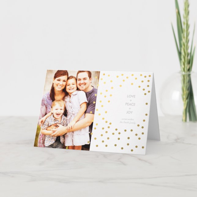 Modern Colourful Stripes 1 Photo Christmas Card (Front)