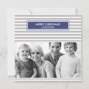 Modern Colourful Stripes 1 Photo Christmas Card