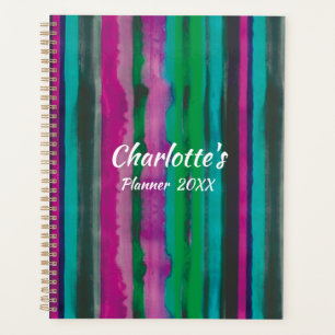 Modern Colourful Stripes Personalised  Planner