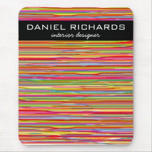 Modern Colourful Stripes Vibrant Interior Designer Mouse Pad