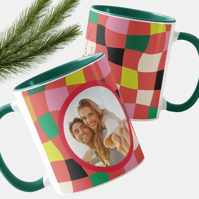Modern Colourful Tartan Plaid Christmas Mug (Creator Uploaded)
