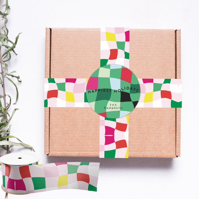 Modern Colourful Tartan Plaid Christmas Satin Ribbon (Creator Uploaded)