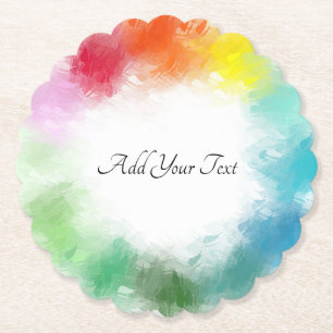 Modern Colourful Template Custom Handwriting Scrip Paper Coaster
