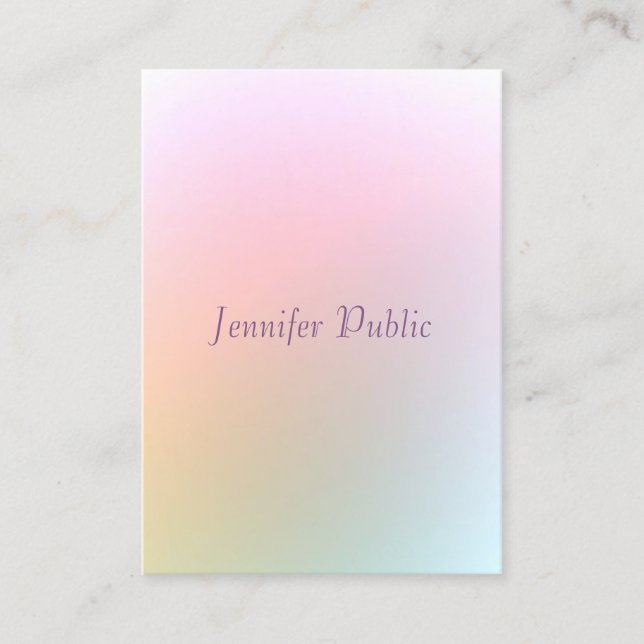 Modern Colourful Template Elegant Calligraphy Name Business Card (Front)