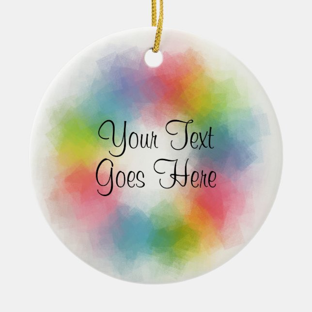 Modern Colourful Template Trendy Handwritten Scrip Ceramic Tree Decoration (Front)