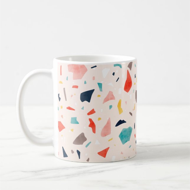 Modern colourful Terrazzo seamless patterns with c Coffee Mug (Left)