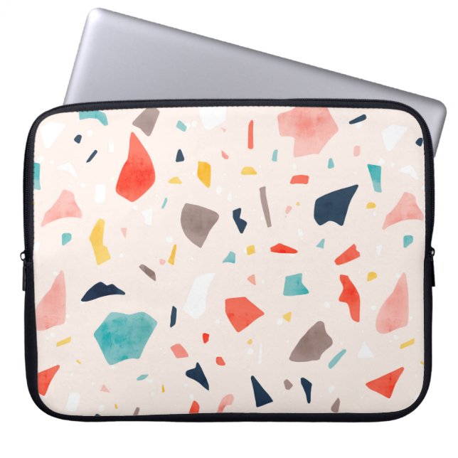 Modern colourful Terrazzo seamless patterns with c Laptop Sleeve (Front)