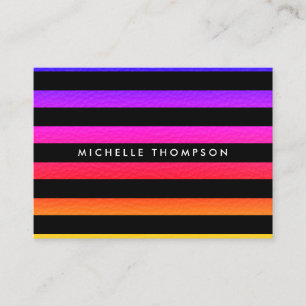 Modern Colourful Texture with Black Stripes Business Card