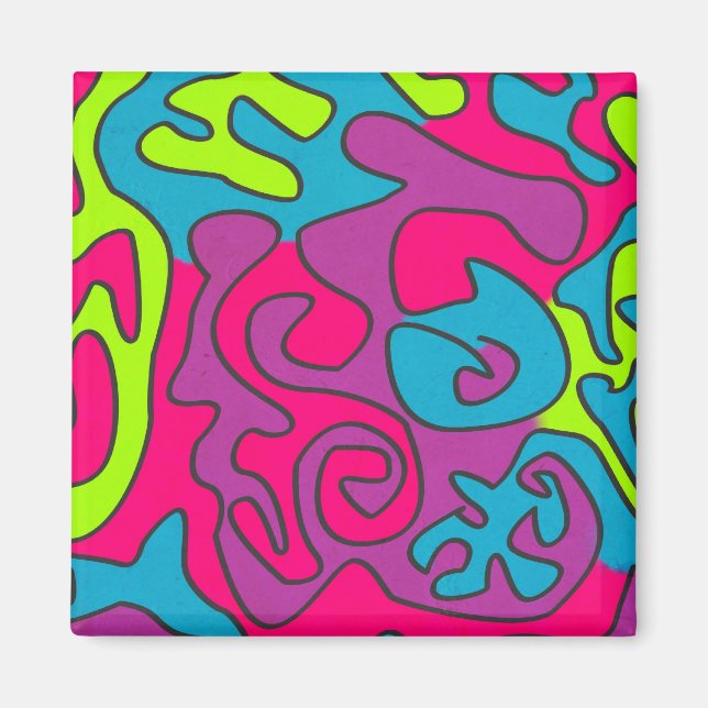 Modern Colourful Textured Background Magnet (Front)