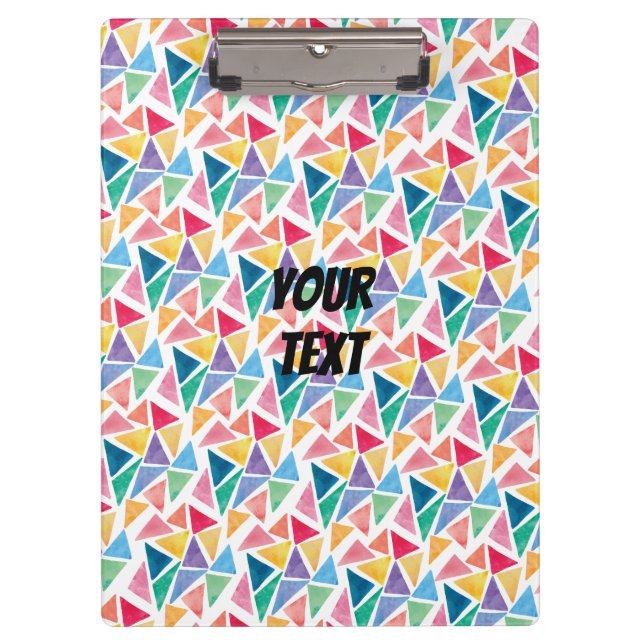 Modern Colourful Triangle Clipboard (Front)