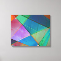 Modern, colourful triangles, trapezoid shapes art