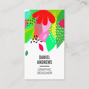 Modern colourful tropical abstract summer pattern business card