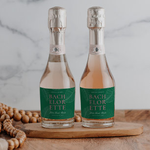 Modern Colourful Tropical Palm Leaves Bachelorett Sparkling Wine Label