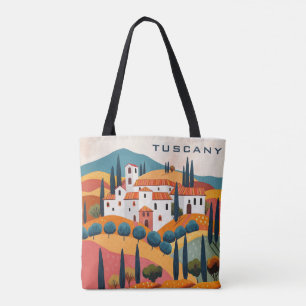 Modern Colourful Tuscany Painting Italy Travel Tote Bag