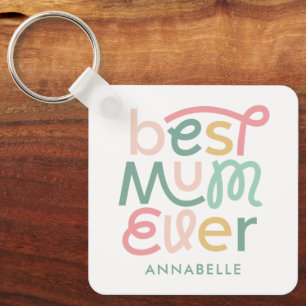 Modern colourful typography elegant stylish key ring