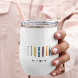 Modern Colourful Typography Teacher Name