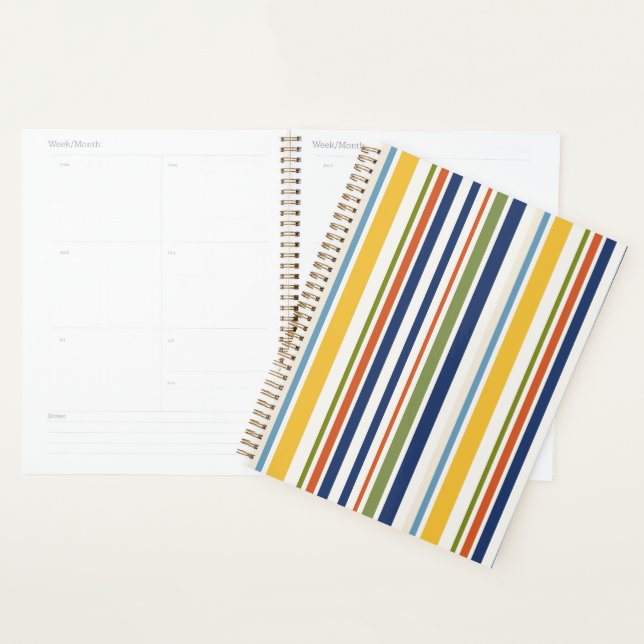 Modern Colourful Vertical Stripe Pattern Planner (Display)