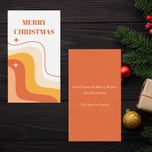 Modern Colourful Vintage Gold Rainbow Christmas Card