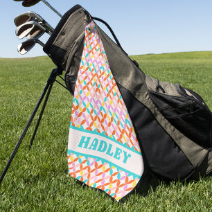 Modern Colourful Vintage Pattern  Golf Towel