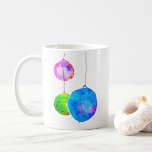 Modern colourful watercolor Christmas arty Coffee Mug