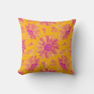 Modern Colourful Watercolor Floral Pattern Cushion