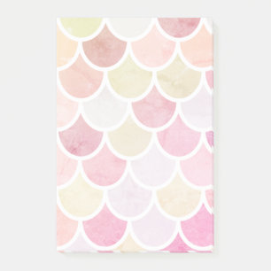 Modern Colourful Watercolor Mermaid Scales Pattern Post-it Notes