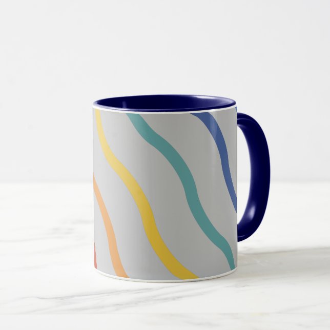 Modern Colourful Wave Pattern Mug (Front Right)