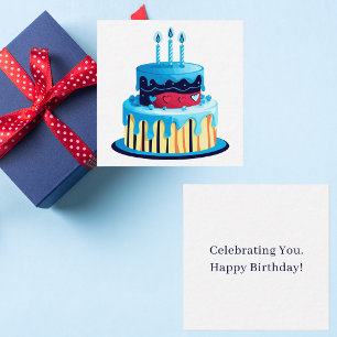 Modern Colourful Whimsical Birthday Cake Card